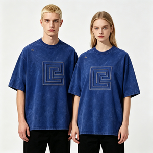 Camiseta Oversize de Algodón 100% con Logo Bordado Personalizado para Hombre, Estilo Streetwear, Hombro Caído, Lavado Ácido, Peso Pesado - Product Image 2