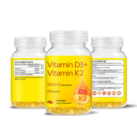 Vitamine D3 K2 10000 UI par Portion Gélules Molles Soutien Osseux Soutien Immunitaire Soutien Calcium Fabricant OEM de Suppléments pour la Santé Osseuse