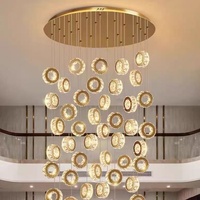 Lustre LED moderne rond pour décoration intérieure, idéal pour hôtels, villas, centres commerciaux et escaliers – Projet personnalisé