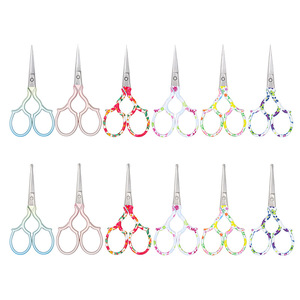 All Steel Small Scissors 95mm Round Tip For Trimming Eyebrows Nose Hair Beard Household Use - Product Image 1