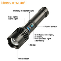 Lampe torche puissante à haute luminosité, super brillante, avec batterie externe intégrée, 1000 lumens, zoom puissant, LED rechargeable, laser blanc
