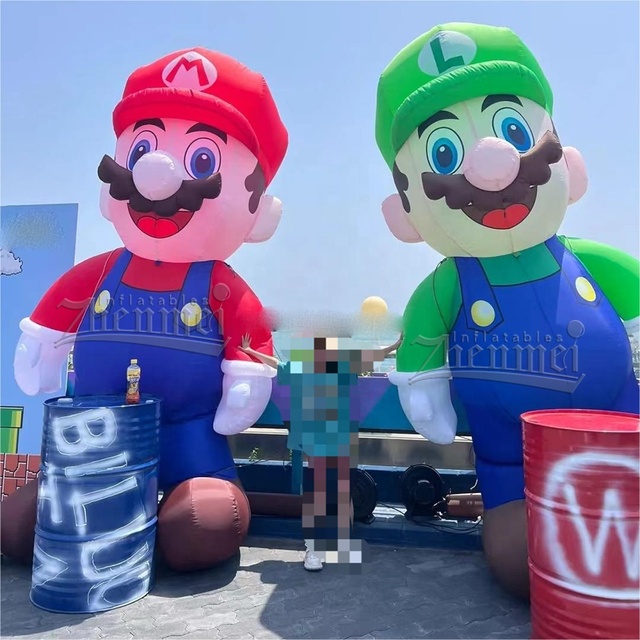 Zhenmei 10ft Super Mario Mascot Cartoon Model Oxford Cloth Inflatable Balloon for Sale