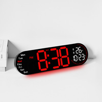 Horloge de table numérique à LED Affichage de la température Calendrier de la semaine Horloge murale avec lumière Réveil de bureau numérique Reloj De Pared
