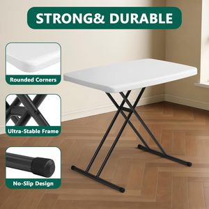 Mesa Plegable Personalizada de 30 Pulgadas, Escritorio con Altura Ajustable, Bandeja para TV, para Acampar, Mesa Plegable para Espacios Pequeños, Sin Ensamblaje - Product Image 2