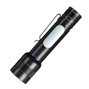 Aluminum Alloy Hand-Held Rechargeable Flashlight with Three LED <b>Light</b> Sources 1000+ Lumens Long-Range Zoom USB Charging - Product Image 1