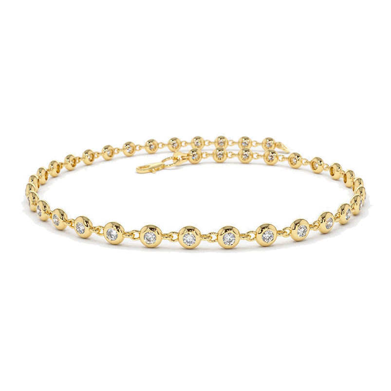 14k Gold-white cz