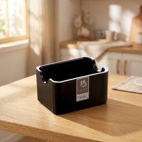 Support pour sachets de thé et de sucre en mélamine noire Jamie, très vendu pour les hôtels