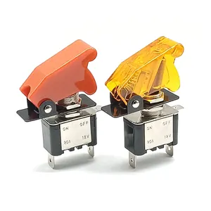 ASW-07D on-off 12V 20A illuminated toggle switch with safety cover automobile modification switch