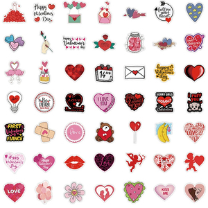 Hình Trái Tim Thời Trang Dán Valentine Của Ngày Nhiệt Nhãn Bao Bì Tùy Chỉnh Dính Giấy Không Thấm Nước Thân Thiện Với Môi Bền - Product Image 1