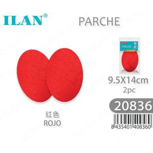 Ilan Parche Rosso 9,5x14cm 2 Pezzi Per Riparazione Abbigliamento - Product Image 1