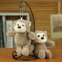 OEM ODM Mignon 15cm Singe en peluche moelleux, porte-clés, figurine, poupée, animal en peluche, avec logo personnalisé, pour cadeau promotionnel