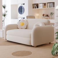 Canapé-lit convertible moderne en bois avec rangement et design pliable pour le bureau à domicile, le salon et l'ameublement intérieur