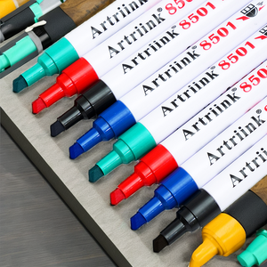 Marqueur pour tableau blanc rechargeable à pointe en fibre effaçable à sec à tête de burin durable de grand volume style école de bureau vente en gros - Product Image 3