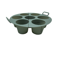 Moule à gâteau en silicone pour friteuse à air, 7 compartiments, moule à cupcakes en silicone, moule à muffins pour friteuse à air