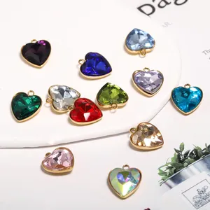 Collar con colgante de cuarzo y cristal de aleación con forma de corazón de amor, 2 uds., 15x13mm, para mujer, sanación sagrada, romántico - Product Image 4