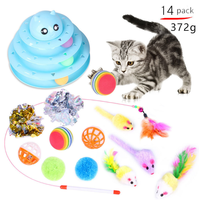 Ensemble de jouets interactifs pour chat : tunnel, balles à clochettes, baguettes à plumes, tubes de jeu pliables, accessoires amusants pour l'entraînement des chatons