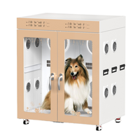 Séchoir automatique écologique grand format en ABS et acier inoxydable, forme carrée, pour chats, chiens et petits animaux (usage commercial)