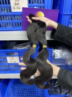 RXHAIR Cabello Humano 100% Natural al por Mayor para Trenzas, Cabello Super Double Drawn a Granel, Trenzas Boho, Ondulado, Abundante y Grueso # 1b