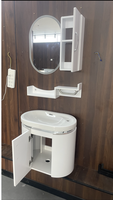 Armoire de salle de bain rectangulaire moderne en PVC avec miroir LED, taille 600 mm, résistante à l'eau, garantie 5 ans