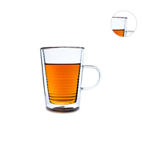 Samyo Verres à boire à isolation thermique à double paroi Tasses à café pour latte cappuccino Espresso Tasses à thé en verre avec tasse en céramique