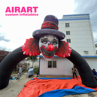 Tête de clown publicitaire gonflable pour Halloween, pour la décoration de la porte d'entrée des magasins, ballon clown gonflable pour la décoration des fêtes