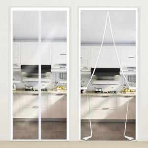 Cortina magnética de plástico EVA para puerta de cocina, Partición de aislamiento en frío y viento autocebante, color negro - Product Image 1