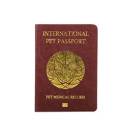 Impression personnalisée de passeport pour animaux de compagnie en feuille d'or avec logo personnalisé, OEM ODM, vente en gros d'usine, impression personnalisée de passeport pour chiens et chats