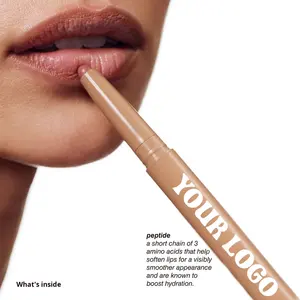 Aceite Labial con Logotipo Personalizado, Hidratante, Vegano, con Péptidos, Acabado Mate de Larga Duración, Resistente al Agua, Tonos Nude y Marrón Oscuro, en Lápiz - Product Image 2
