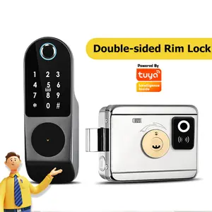 Tropernic Outdoor Waterproof Wifi Remote Control Electric Tuya Wifi Double Sided Fingerprint Gate Lock