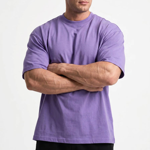Wholesale 220g Cotton Man <strong>Tshirt</strong> Custom Logo Print Heavyweight Oversized Men Summer Short Sleeve Breathable Soft DTF Print - Product Image 1