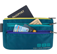 2 ensembles personnalisés de sacs à monnaie et passeports en nylon Ripstop avec fermetures éclair colorées