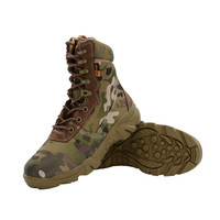 Bottes tactiques imperméables mi-mollet pour hommes - Noir, pour l'extérieur, la désert, l'entraînement, la randonnée, avec doublure en maille respirante, semelle en caoutchouc, utilisation été/hiver