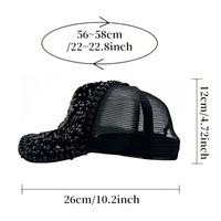 Casquette de baseball noire à clous brillants, style gothique, pour festivals et raves, pour femmes, vente en gros