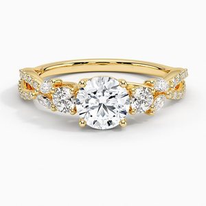 Elegant Bridal Engagement <b>Ring</b> Gold Color with Sparkling Diamond Style <b>Crystal</b> Romantic Wedding Proposal Gift - Product Image 3