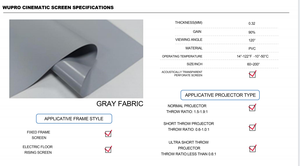 Pantallas de Proyección Motorizadas Wupro LeApex Gris Mate Suave 4K de 100 Pulgadas 16:9, Pantalla de Proyección Cinematográfica Ascendente desde el Suelo LeA - Product Image 5
