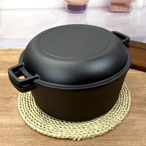 Pentola in Ghisa con Coperchio Multifunzione, <span class=keywords><strong>Set</strong></span> di Pentole Profonde per Campeggio, Forno Olandese per Famiglia, Casa, Cucina e Attività all'Aperto - Product Image 4