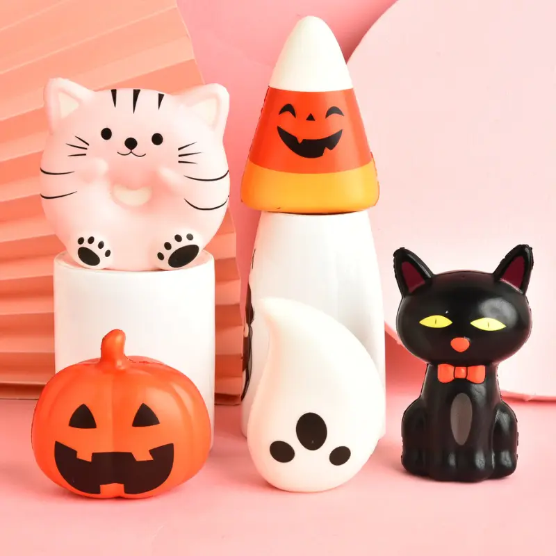 Hecion animais bonitos para crianças e adultos, brinquedo de apertar de recuperação lenta para halloween