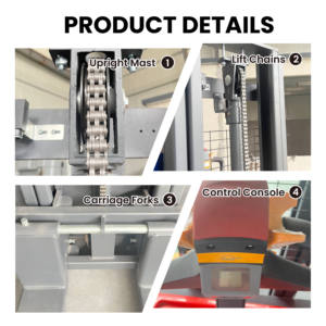 Apilador Eléctrico REDLIFT de 1 Tonelada, Motor DC, Nuevo, Capacidad de 1000 kg, Operación de Pie, Uso Doméstico, 1 Año de Garantía - Product Image 3