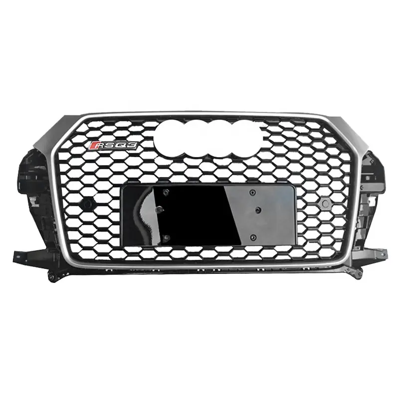 Paraurti anteriore griglia per Audi Q3 centro di maglia a nido d'ape griglia per Audi RSQ3 Automotive nero RSQ3 griglia 2016-2019