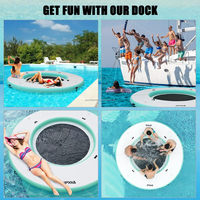 Radeau stable de dock flottant gonflable rond pour la plate-forme extérieure mobile de plate-forme de plate-forme extérieure de rafting et de loisirs de piscine de lac de plage complète