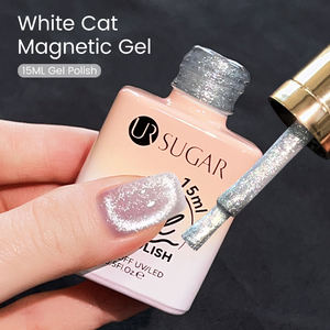 UR SUGAR Vernis à ongles en gel magnétique <span class=keywords><strong>effet</strong></span> galactique pour chat <span class=keywords><strong>blanc</strong></span> super brillant Vernis à ongles en céramique clair de lune Gel pour yeux de chat - Product Image 1