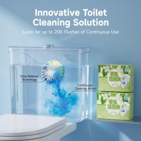 Blok Pembersih Toilet 50g X 6 Aroma Gardenia 200 Siraman Penyegar Wadah Toilet Penghilang Kerak Pengharum Otomatis Pelepasan Lambat