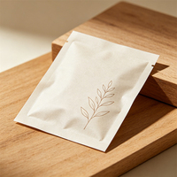 Pochette en papier kraft naturel biodégradable, sac à fermeture à 3 côtés, emballage individuel jetable pour fard à paupières, maquillage, échantillons cosmétiques