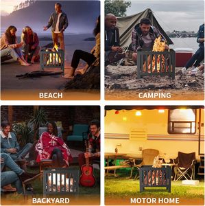 Durable and Portable Square <b>Fire</b> <b>Pit</b>/Bonfire <b>Pit</b> for <b>Garden</b> Family Parties & Camping Mail Order Pack - Product Image 4