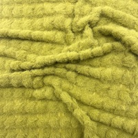 Tissu extensible en fausse fourrure Chartreuse, fil plumeux, chaud et moelleux, en nylon et élasthanne, tricoté chaîne, pour hauts et pulls pour femmes