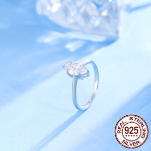 S925 Sterling Zilveren Marquise Gesneden Kubisch Zirkoon Steen Verlovingseternity Ringen Voor Vrouwelijke Verlovingsjuwelen Beloven Vingerring - Product Image 5
