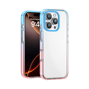 Trong suốt PC TPE <span class=keywords><strong>bumper</strong></span> long lanh bột Gradient <span class=keywords><strong>TPU</strong></span> khung bìa cho <span class=keywords><strong>Iphone</strong></span> 12 13 14 15 16 Pro Max điện thoại trường hợp - Product Image 1