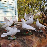 Nouveauté 2024 : Statue de Colombe Blanche, Figurine de Pigeons, Ornements, Statues pour Jardin, Ornements de Jardin Animaux