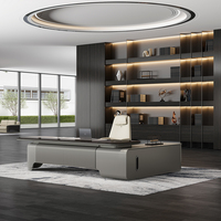 Bureau de direction moderne en forme de L sur mesure pour PDG, patron, directeur