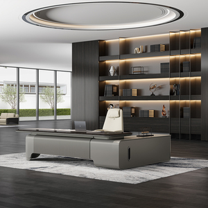 Bureau de direction en L pour PDG, mobilier de bureau design pour chef d'entreprise, bureau d'angle exécutif pour directeur - Product Image 3